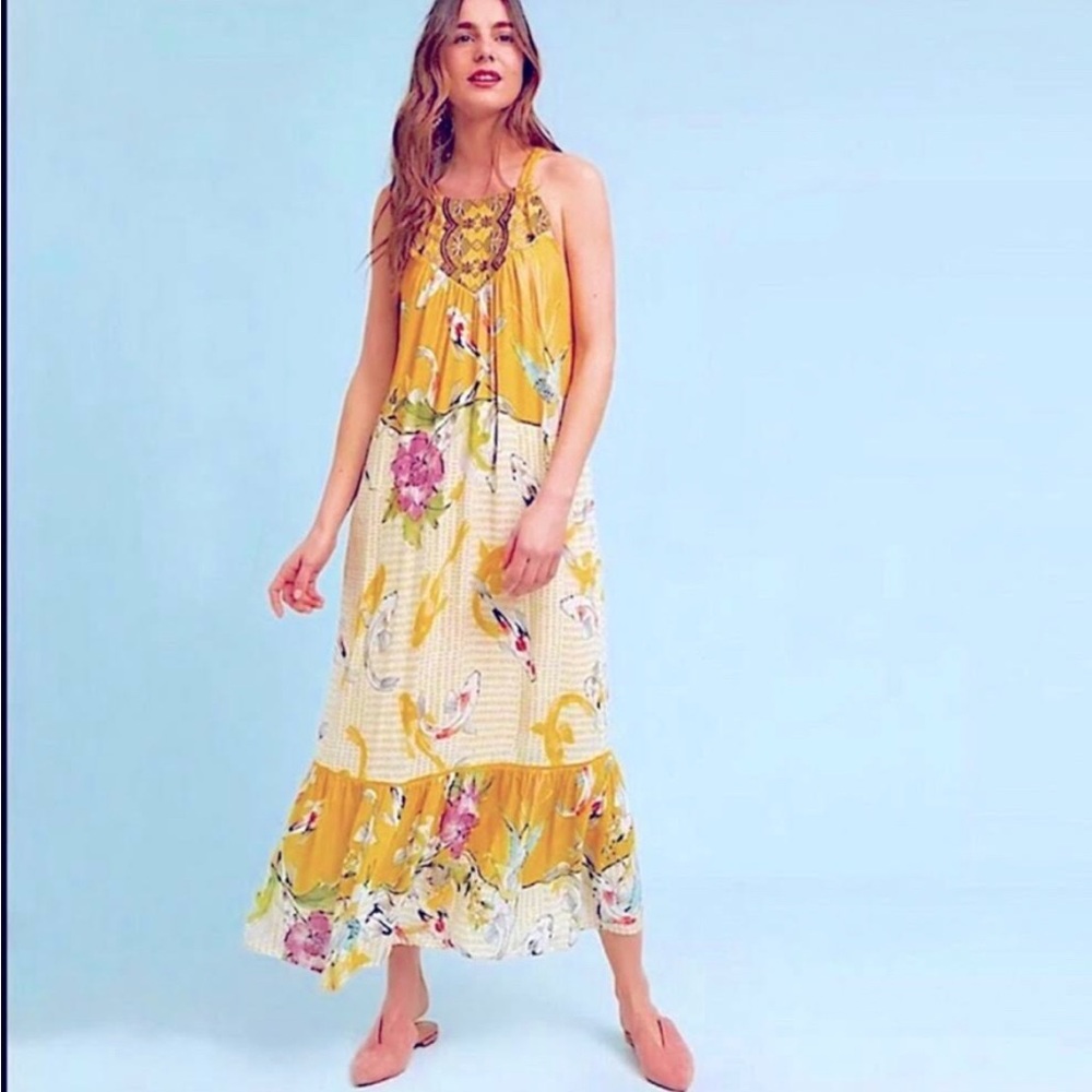 Anthropologie Paradiso Embroidered Maxi